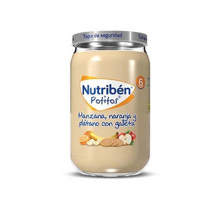 Nutriben - Pure me mollë, portokall, banane dhe biskotë (6m+), imazhi 1