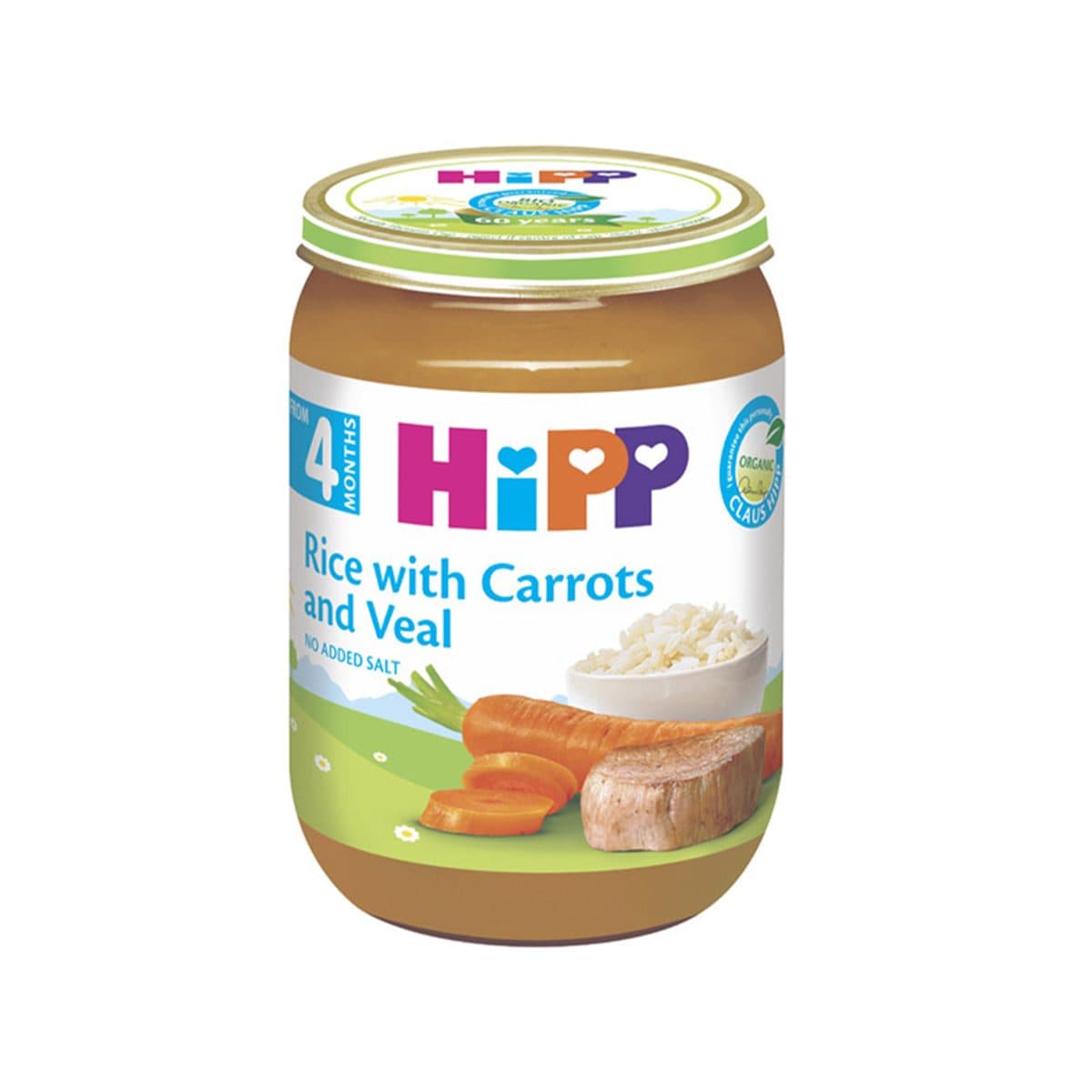 HiPP - Pure orizi me karrotë dhe mish viçi (4m+), imazhi 1