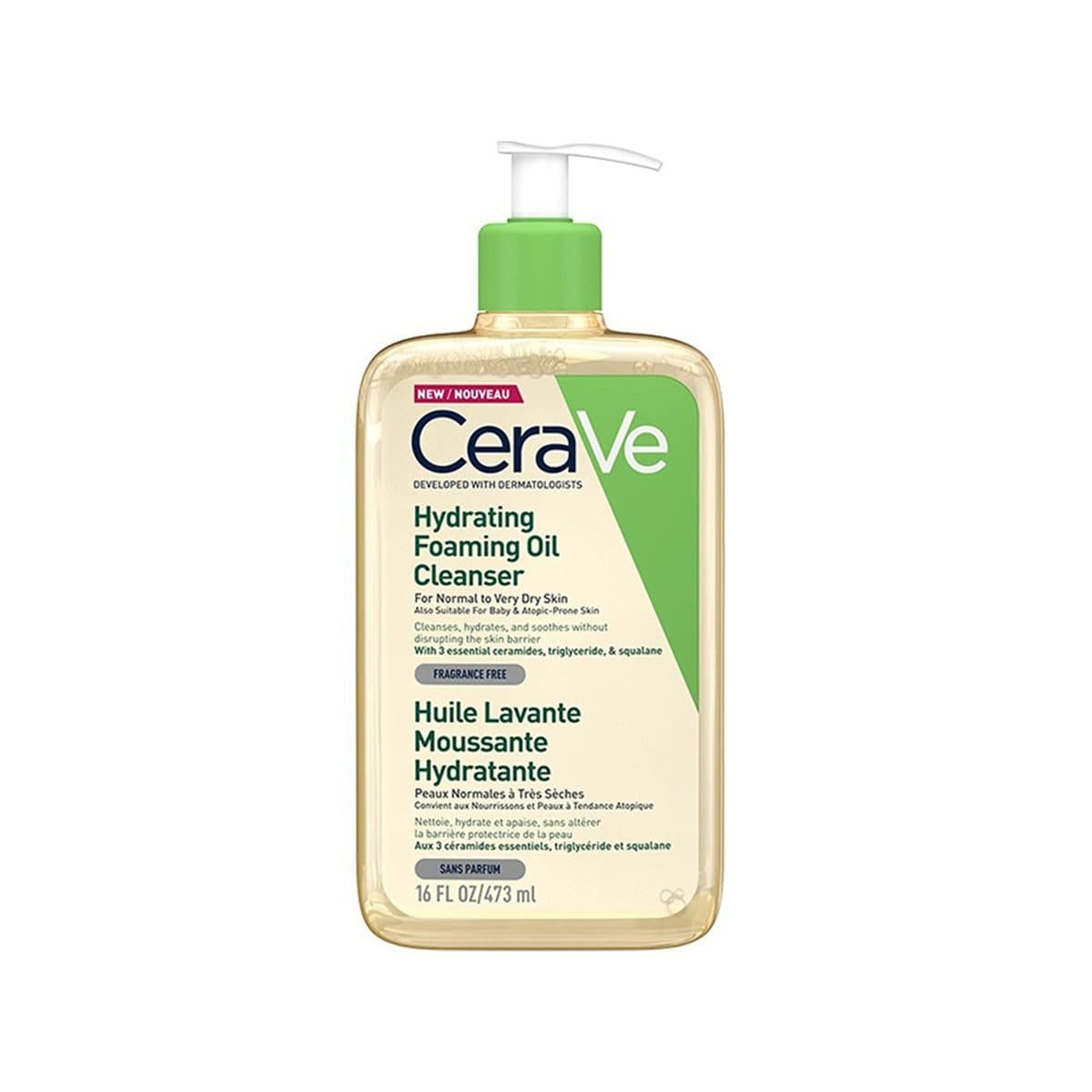 CeraVe - Hydrating Foaming Oil Cleanser (Normal to Very Dry Skin), imazhi 1