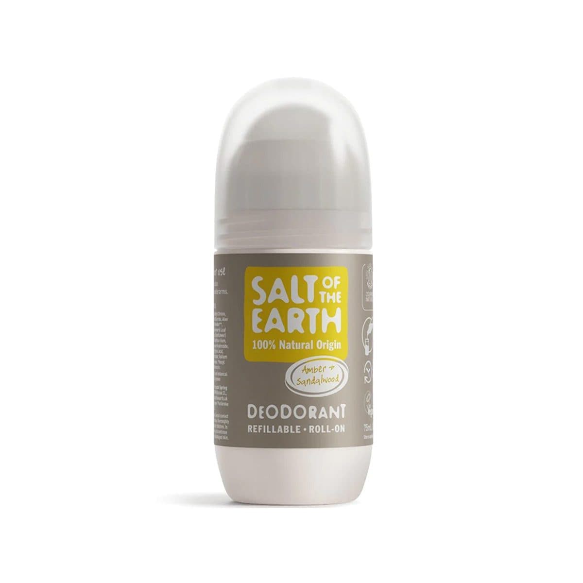 Salt of the Earth - Amber & Sandalwood Natural Refillable Roll-On Deodorant, imazhi 1