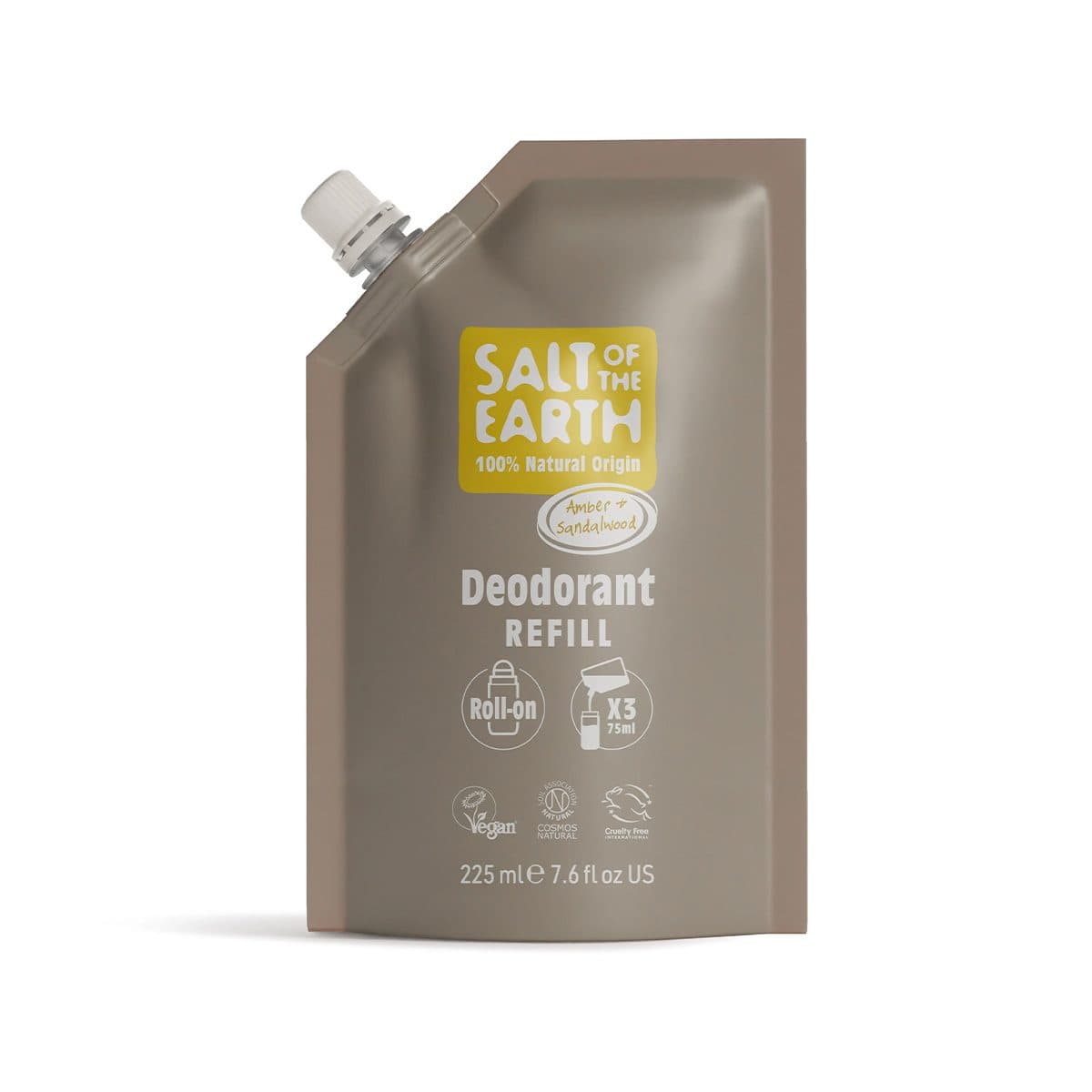 Salt of the Earth - Amber & Sandalwood Natural Roll-On Deodorant Refill, imazhi 1