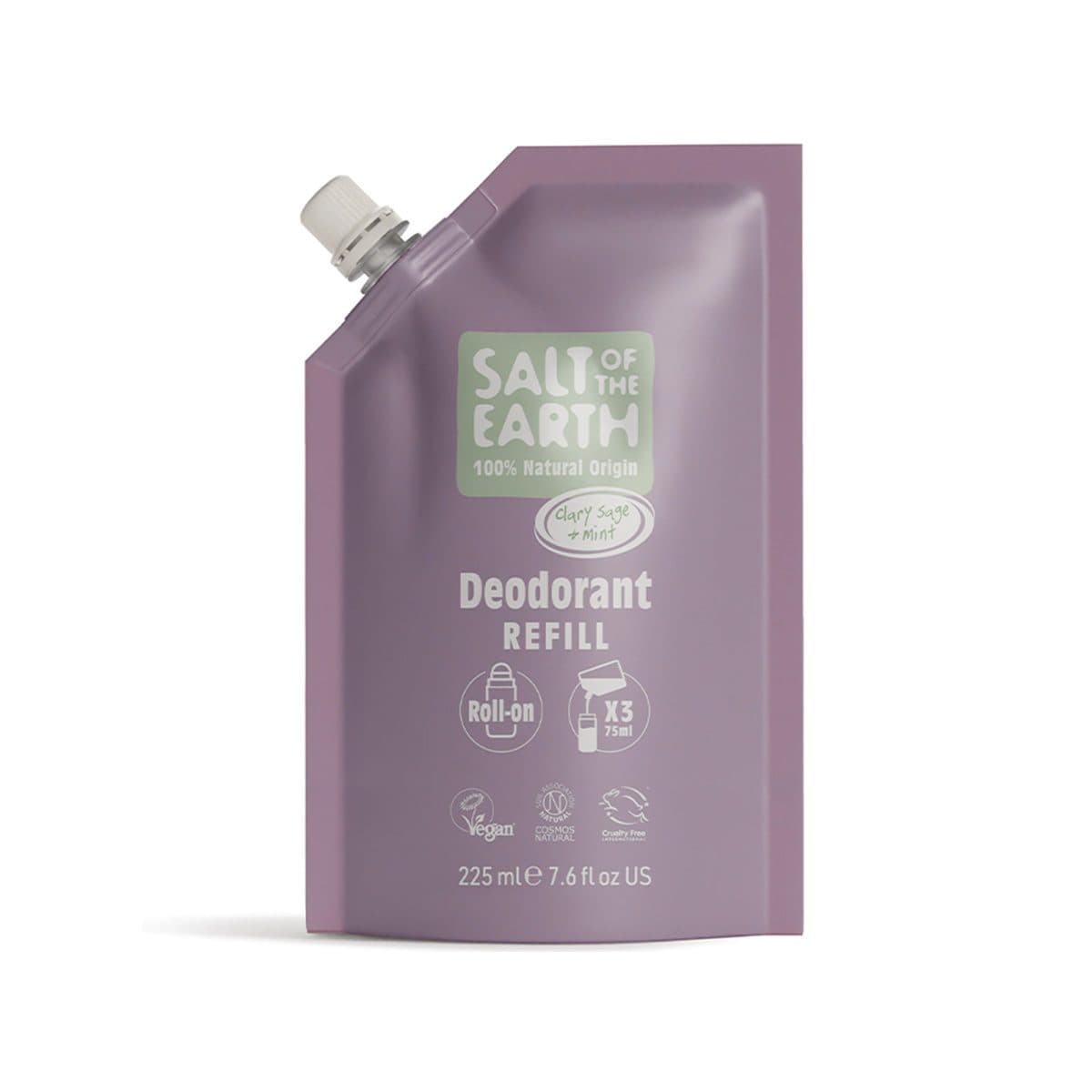 Salt of the Earth - Clary Sage & Mint Natural Roll-On Deodorant Refill, imazhi 1