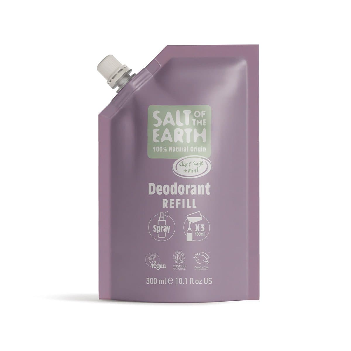 Salt of the Earth - Clary Sage & Mint Natural Spray Deodorant Refill, imazhi 1