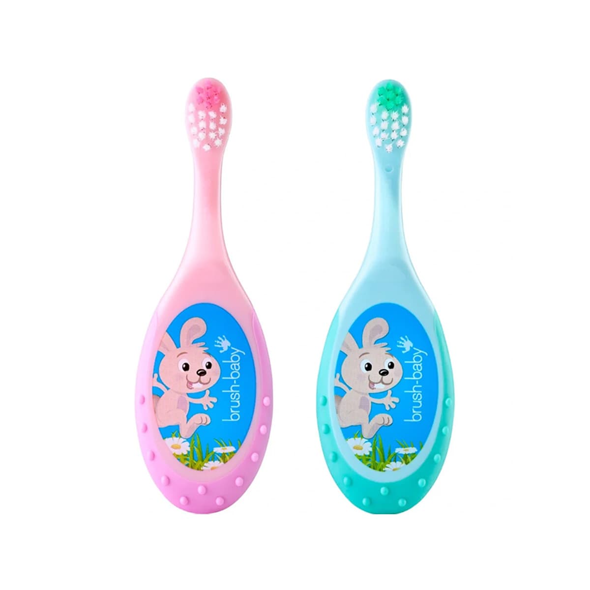 Brush-Baby - FlossBrush Baby Bristles Toothbrush (Double Pack), imazhi 1
