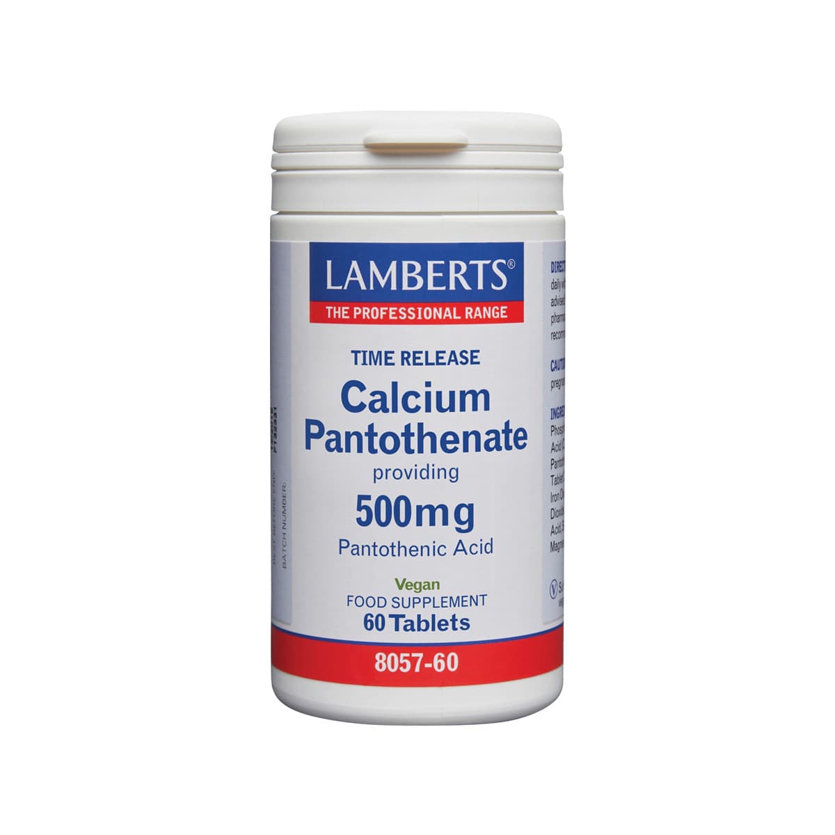 Lamberts - Calcium Pantothenate 500mg (Vitamin B5), imazhi 1